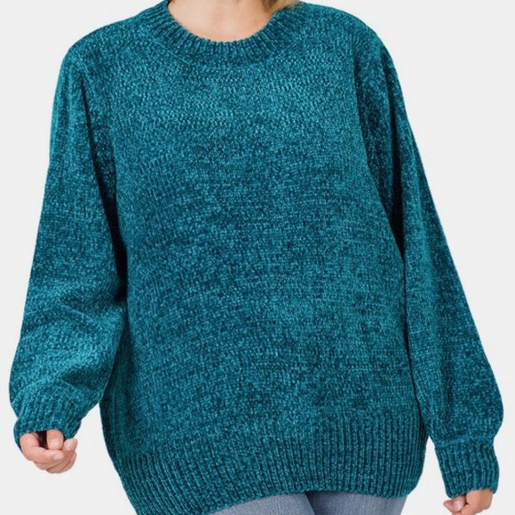 Balloon Sleeve Chenille Sweater - Picture 4 of 4